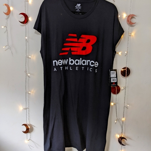 🖤😍 BNWT New Balance Essential Icon Sporty T-Shirt Dress Black M L - Picture 5 of 8